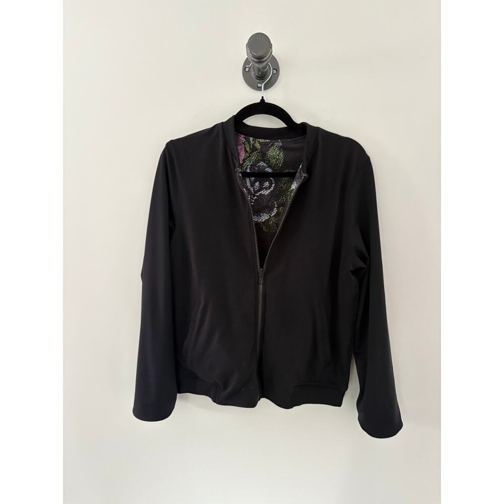 Lululemon Reversible Floral Print Full Zip Bomber Jacket Size 6